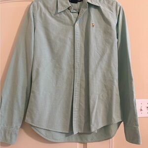 Ralph Lauren Men's Aqua Button Down Shirt